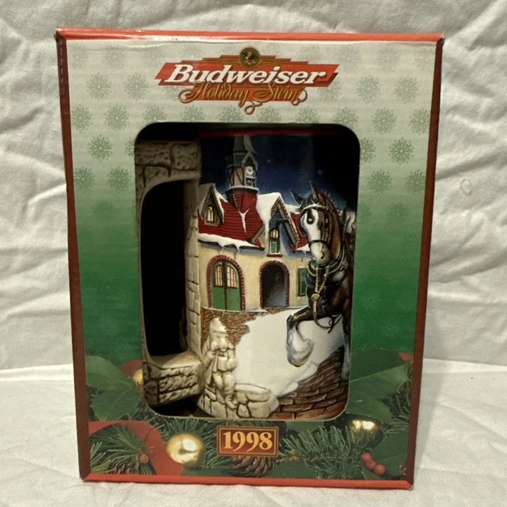 Vtg 96; 98; 04 Budweiser Holiday Stein Collection Christmas Same Day Shipping US